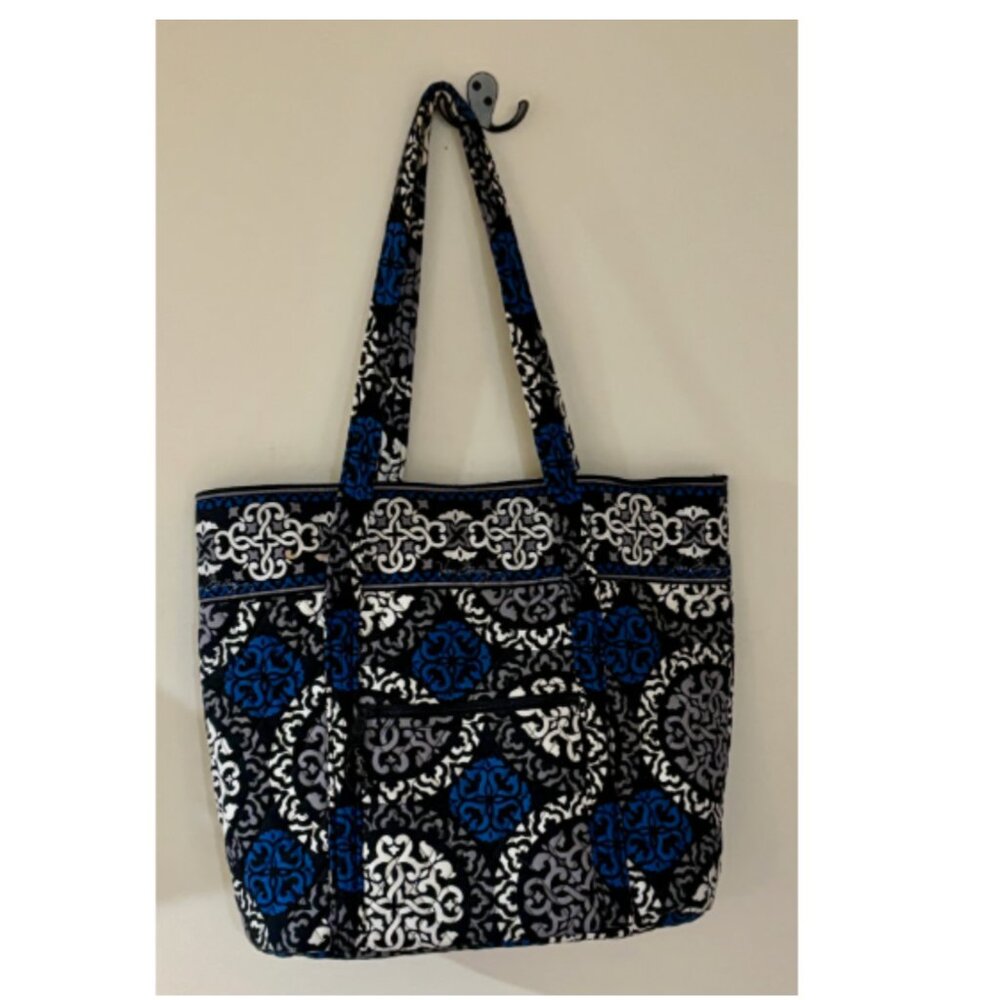 Vera Bradley Canterberry Cobalt Shoulder Tote – Retired, EUC